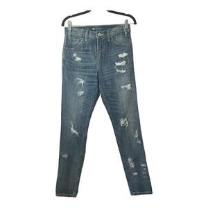 Levi's High Rise Skinny Jeans Orange Tab Sz 26 Distressed Ripped Cotton